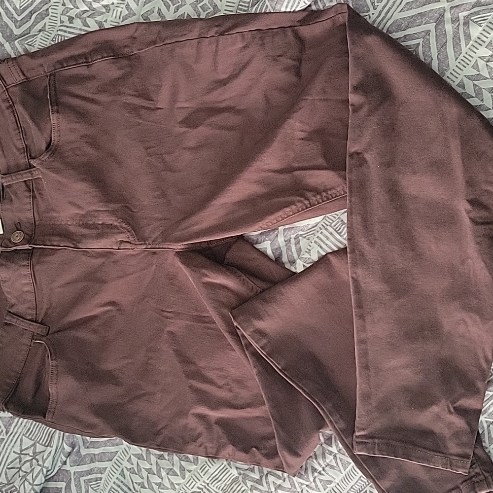 Women's Burgundy Brown Jeggin Jeans